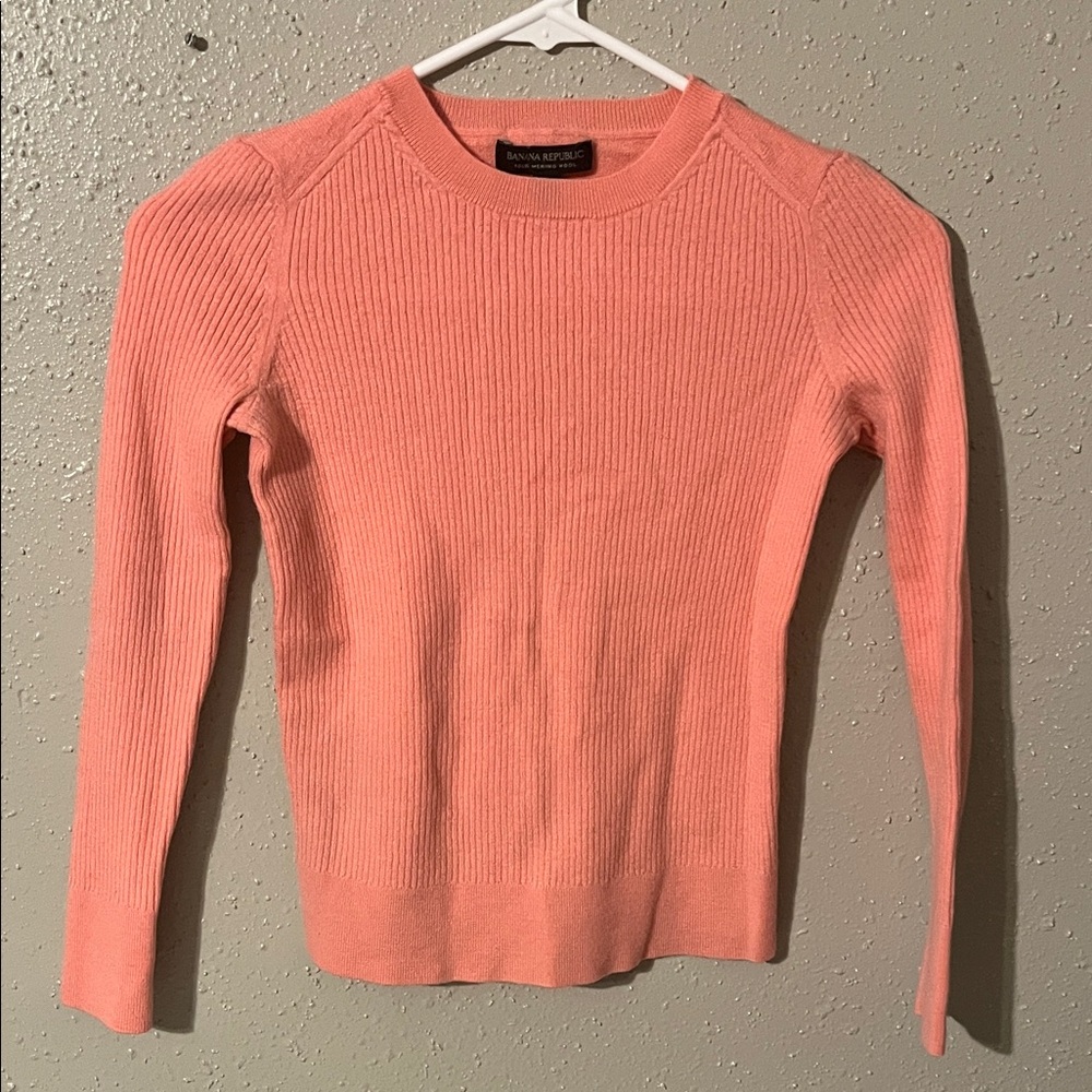 Banana Republic Coral Ribbed Knit Sweater
